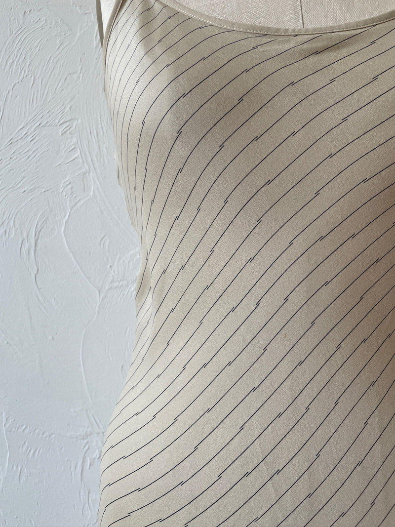 Vintage Armani Diagonal Stripe Bias Cut Midi Dress S - We Thieves
