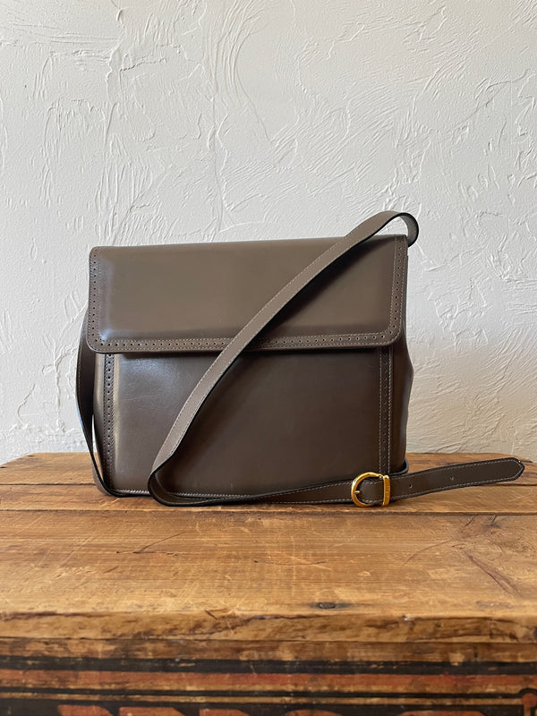 Vintage Ferragamo Taupe Leather Crossbody Handbag - We Thieves