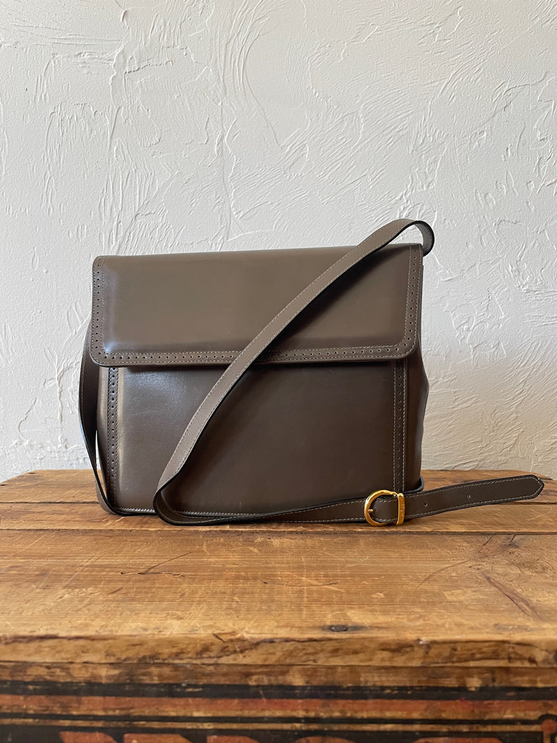 Vintage Ferragamo Taupe Leather Crossbody Handbag - We Thieves