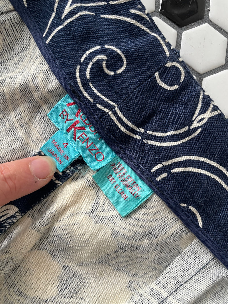 Vintage Kenzo Navy & White Floral Print Trouser XS/S - We Thieves