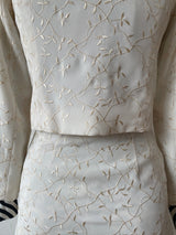 Vintage Nicole Miller Embroidered Vines Cream Cropped Jacket/Blazer XS - We Thieves