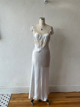 Vintage 1940s Powder Blue Silk Satin Slip Dress M - We Thieves