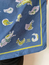 Vintage Liberty of London Blue Feathers Silk Scarf - We Thieves