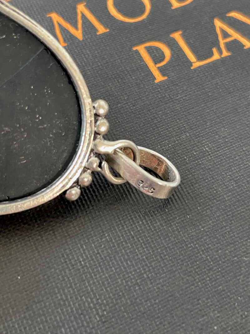 Vintage Large Faceted Onyx & Sterling Silver - We Thieves