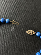 Vintage Lapis Lazuli Beaded Necklace with 14k Gold Closure - We Thieves