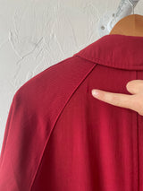 Vintage Burberry Red Wool Gabardine Car Coat/Trenchcoat S AS-IS - We Thieves