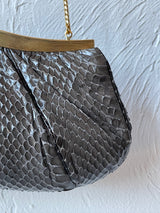 Vintage Judith Leiber Snakeskin Clutch Handbag on Chain
