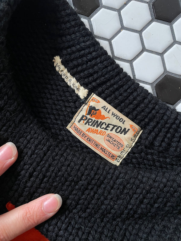Vintage 1940s Princeton University Hand-Loomed Wool Sweater L