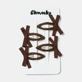 Hair Brown Bow Snap Clips Chunks