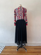 1960s Flower Power Blouse M