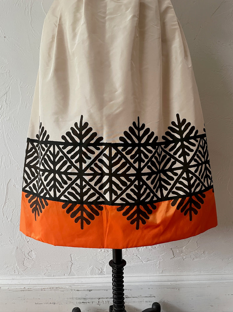 Vintage Oscar De La Renta Boutique Long Sleeve Silk Printed Midi Dress S/M - We Thieves