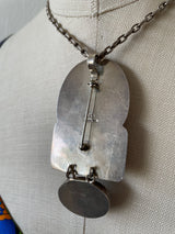 Vintage Triple Stone Crystal Sterling Silver Necklace - We Thieves