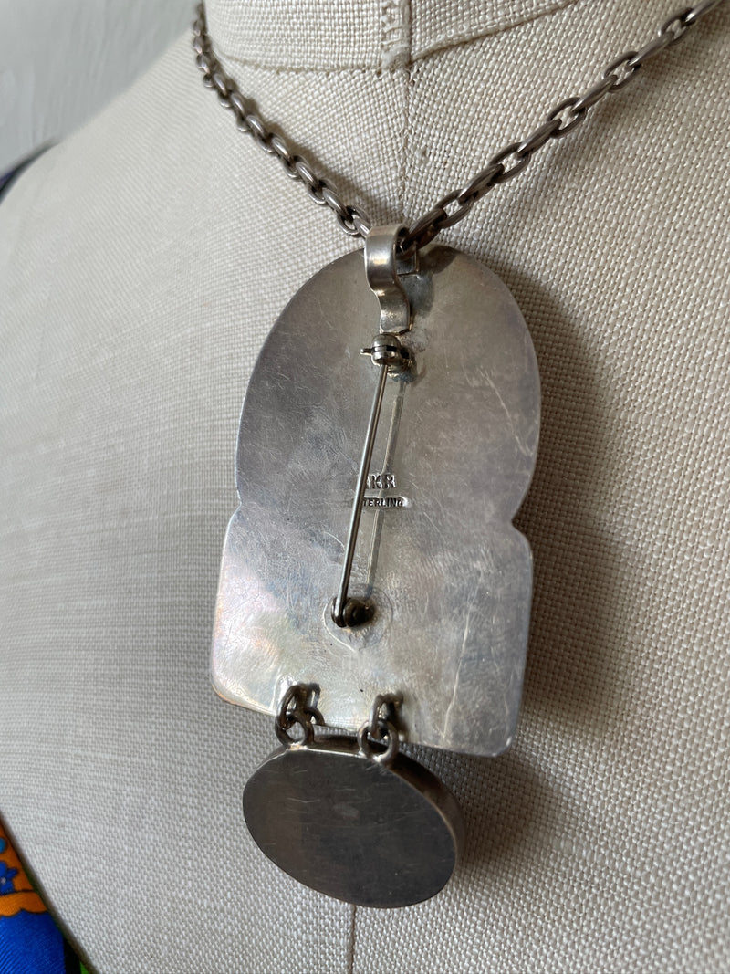 Vintage Triple Stone Crystal Sterling Silver Necklace - We Thieves