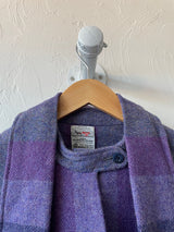 Vintage Avoca Irish Wool Purple Striped Cape Coat with Scarf