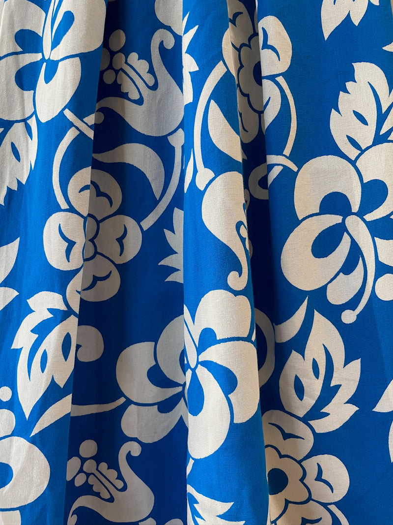 Vintage Hawaiian Cobalt Blue Floral Maxi Dress S - We Thieves