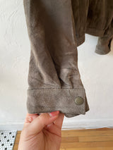 Vintage 1980s Wilson's Taupe Leather & Suede Jacket M/L