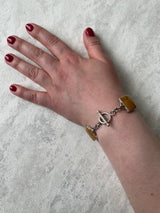 Vintage Artist Signed Multi-Stone Sterling Silver Bracelet - We Thieves