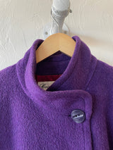 Vintage 80s Albert Nipon Purple Wool Coat Size 6 - We Thieves