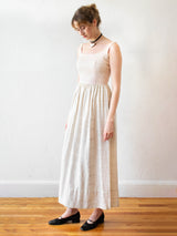 Vintage Austrian Lanz Pink + White Linen Embroidered Woven Dress XS - We Thieves