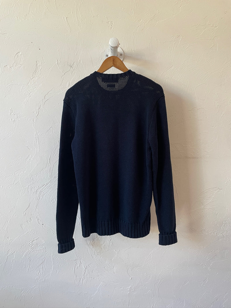Vintage Polo Ralph Lauren Navy Cotton American Flag Sweater S/M - We Thieves