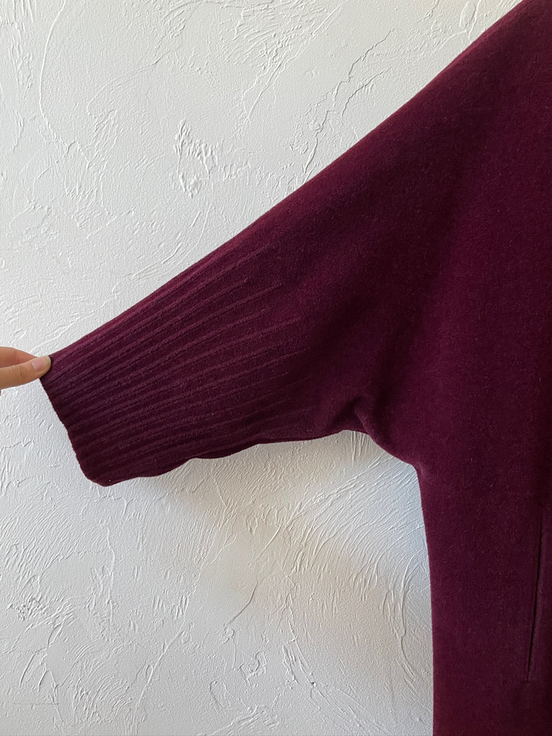 Vintage 50s Lilli Ann Burgundy French Wool Coat L