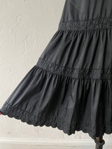 Vintage Tiered Black Embroidered Slip Dress M - We Thieves