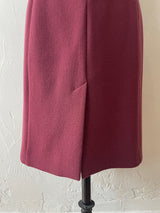 Vintage Armani Wine Red Wool Bodycon Midi Dress L - We Thieves