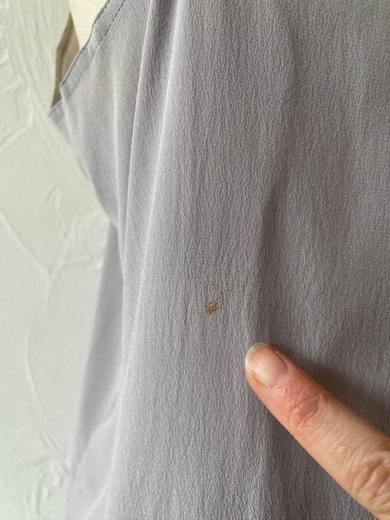 Vintage Silvery Grey Mesh Dress with Floral Beading S/M