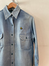 Vintage Sunbleached Blue Woolrich Workshirt L