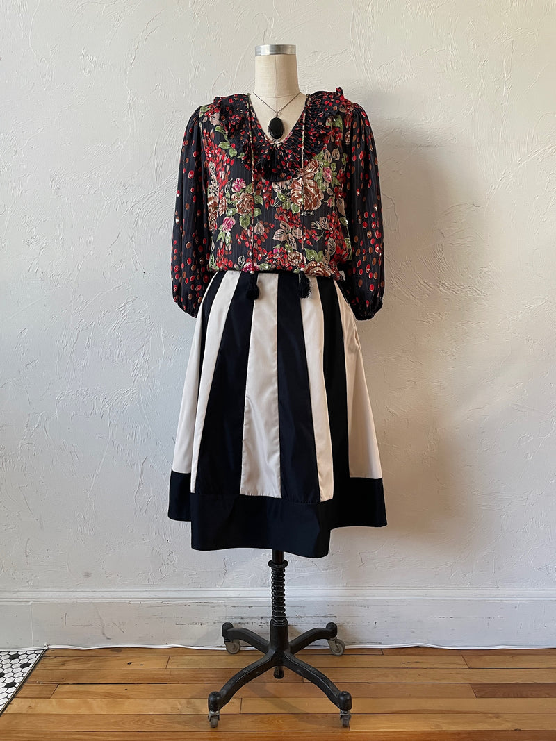 Vintage Diane Freis Roses & Polka Dots Novelty Blouse M - We Thieves