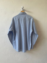 Vintage 90s Armani Light Blue Striped Button Down Shirt L - We Thieves
