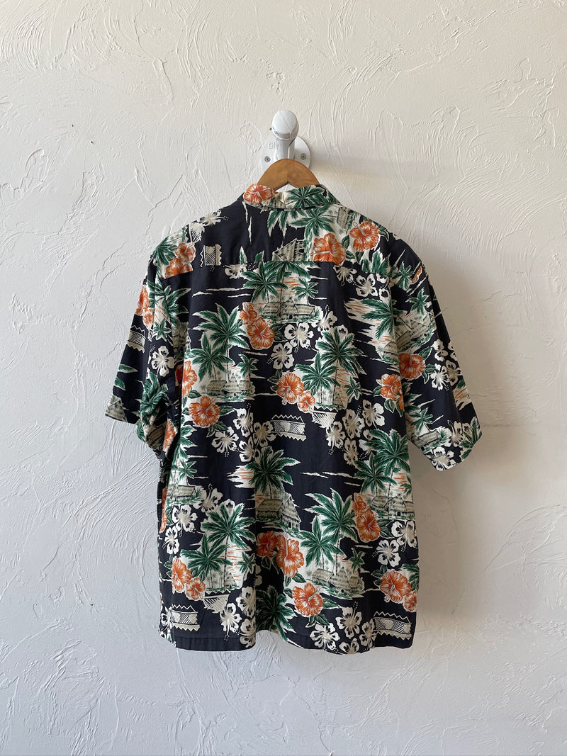 Vintage Reyn Spooner Palms + Flowers Hawaiian Shirt L - We Thieves
