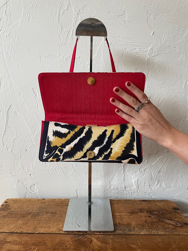 Vintage Stuart Weitzman Cheetah Print & Red Handbag/Purse - We Thieves