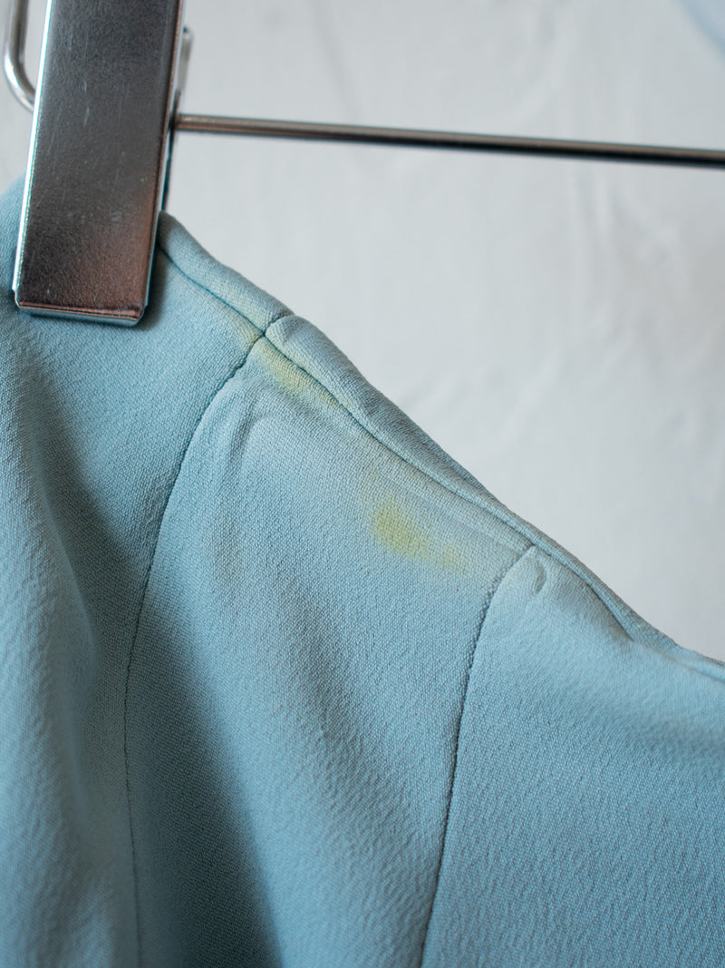 Vintage Ferragamo Powder Blue Silk Wrapover Skirt M (as-is) - We Thieves