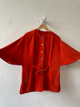 Vintage 1960s Orange Suede Cape S/M - We Thieves