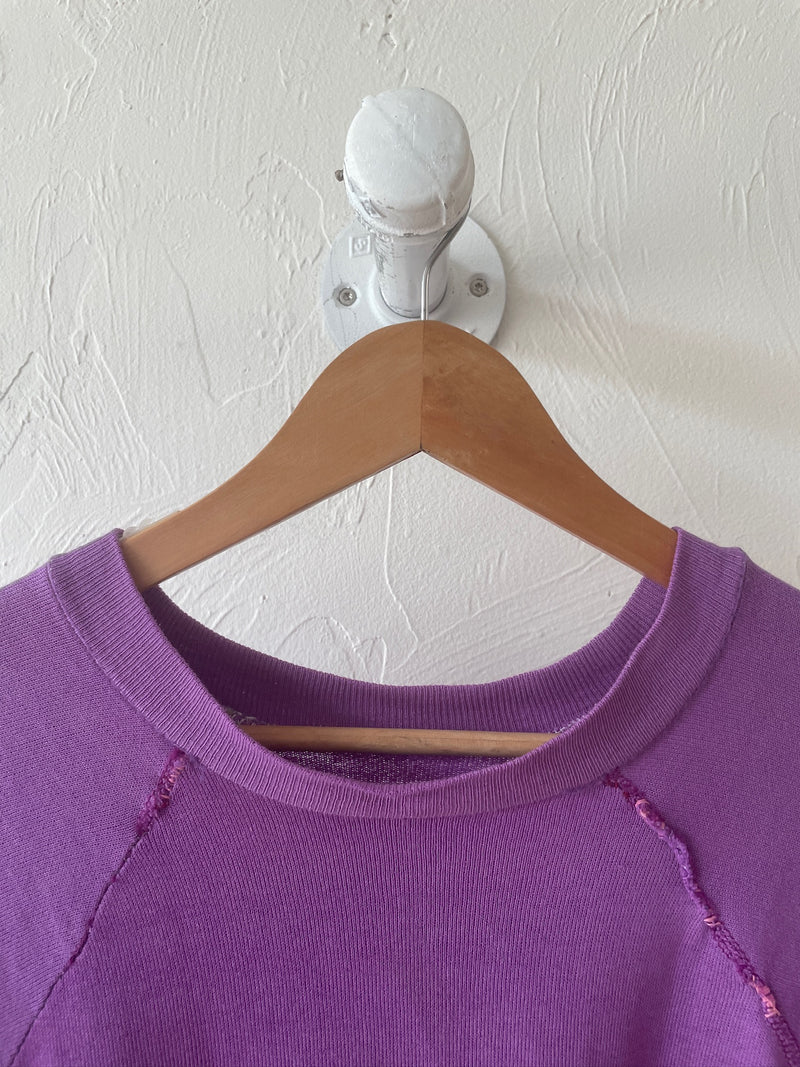 Vintage 70s/80s Thrashed Purple Sweatshirt with Visible Mending S - We Thieves