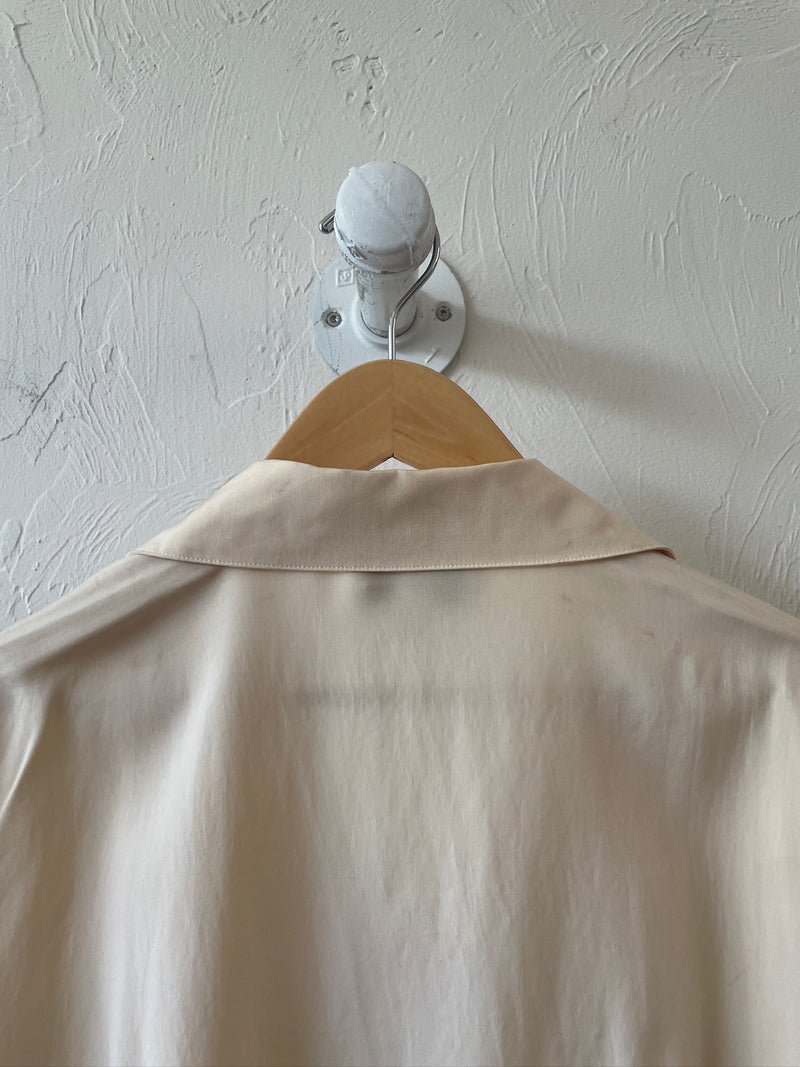 Vintage Emanuel Ungaro Cream Silk Double Breasted Blouse L - We Thieves