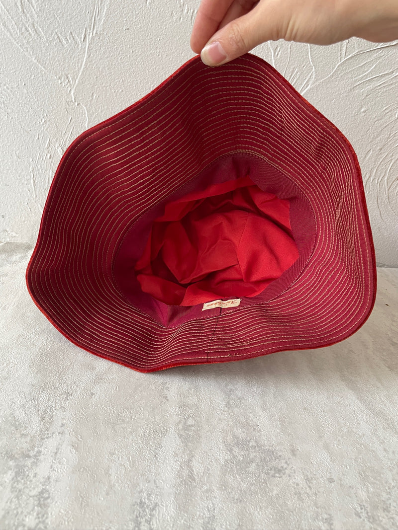 Vintage Red Velvet Floppy Bucket Hat - We Thieves