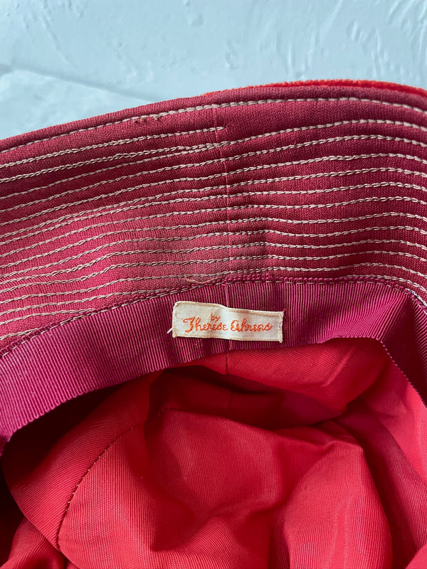 Vintage Red Velvet Floppy Bucket Hat