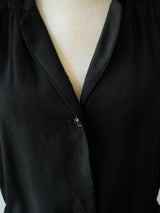 Vintage 1970s Halston Black Wool Long Sleeve Duster Dress M/L - We Thieves