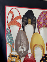 Vintage Archival Ferragamo Shoe Print Silk Scarf