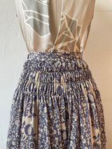 Vintage 1980s Chloe Pomegranate Print Midi Skirt with Shirring Details XS/S - We Thieves
