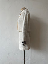 Vintage Nicole Miller Embroidered Vines Cream Cropped Jacket/Blazer XS - We Thieves