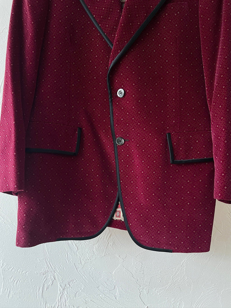 Vintage Reuben's Bespoke Maroon Velvet Blazer M/L