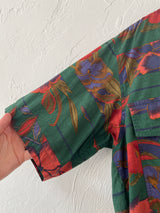 Vintage Iceberg Dark Green Tropical Woven Shirt M/L