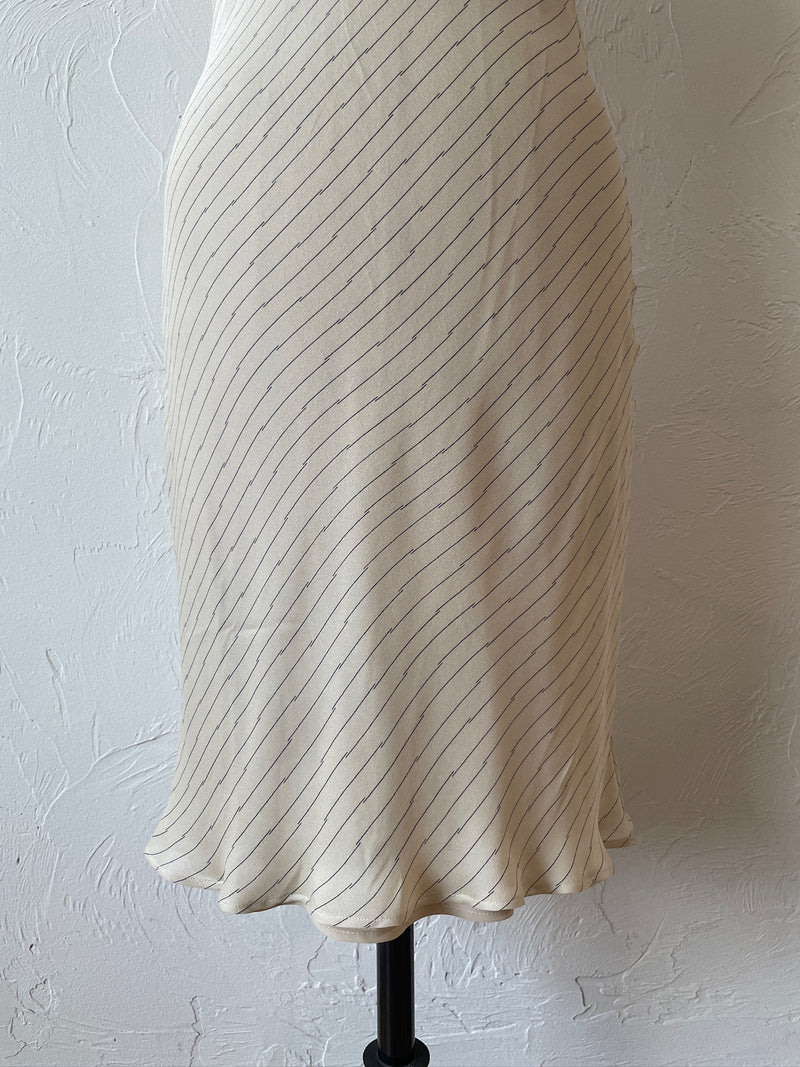 Vintage Armani Diagonal Stripe Bias Cut Midi Dress S - We Thieves