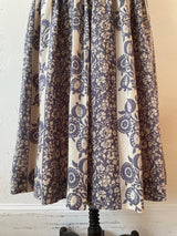 Vintage 1980s Chloe Pomegranate Print Midi Skirt with Shirring Details XS/S - We Thieves