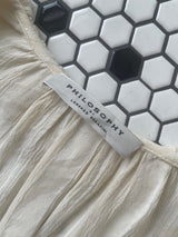 Vintage Philosophy Cream Peasant Blouse with Raw Hem S/M - We Thieves