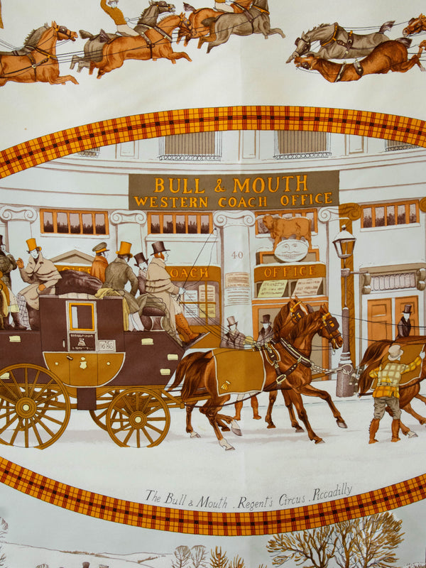 Vintage Hermes 1975 L'Hiver en Poste Silk Scarf - We Thieves