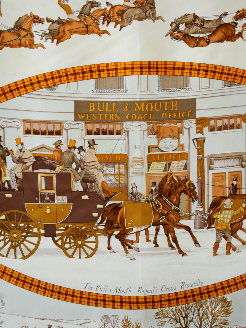 Vintage Hermes 1975 L'Hiver en Poste Silk Scarf - We Thieves